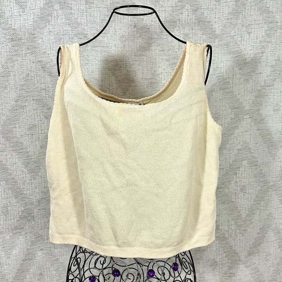 St john santana knit cream tank top size M - Picture 1 of 8